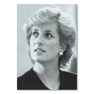 Ahşap Tablo Princess Diana Kısa Saç Ve Küpeli Fotoğrafı 50x70 cm