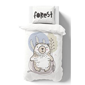 Organik Tek Kişilik Nevresim Takımı - Pure Baby Serisi - Forest Bear