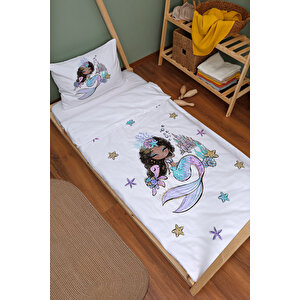 Organik Montessori Nevresim Takımı - Little Baby Serisi - Brunette Mermaid