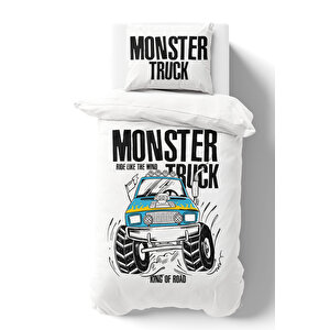 Organik Tek Kişilik Nevresim Takımı - Young Serisi - Monster Truck