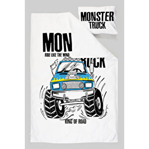 Organik Tek Kişilik Nevresim Takımı - Young Serisi - Monster Truck