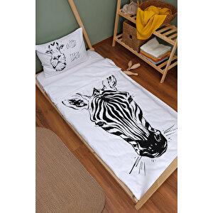 Organik Montessori Nevresim Takımı - Young Serisi - Siyah Beyaz Zebra