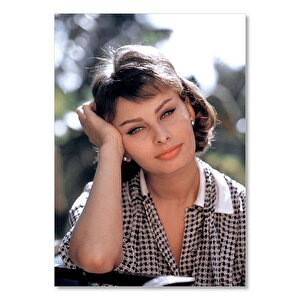 Ahşap Tablo Sophia Loren Işıltılı 50x70 cm