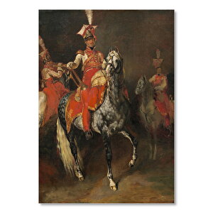 Ahşap Tablo At Sırtında Napolyon Ve Trompetçiler 35x50 cm