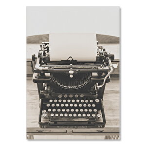 Ahşap Tablo Remington Eski Daktilo 35x50 cm