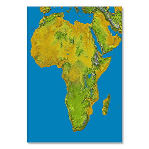 Ahşap Tablo Afrika Coğrafi Haritası 25x35 cm