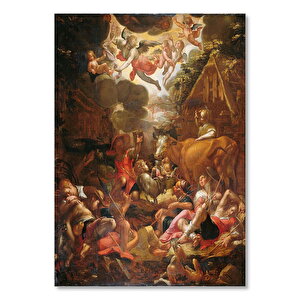Ahşap Tablo Çobanlara Duyuru Joachim Wtewael Tablosu 35x50 cm
