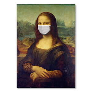 Ahşap Tablo Maskeli Mona Lisa 50x70 cm