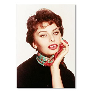 Ahşap Tablo Sophia Loren Rengli Görsel 50x70 cm