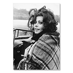 Ahşap Tablo Sophia Loren, Güney Galler'de Ağustos 1965'te 50x70 cm