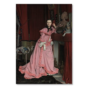Ahşap Tablo Pembe Elbiseli Markiz 50x70 cm