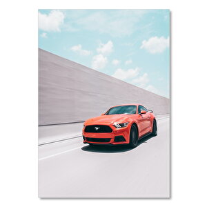 Ahşap Tablo Kırmızı Ford Mustang 25x35 cm