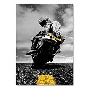 Ahşap Tablo Yamaha 46 Numara Motosiklet Görseli 35x50 cm