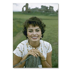 Ahşap Tablo Sophia Loren Doğada 35x50 cm