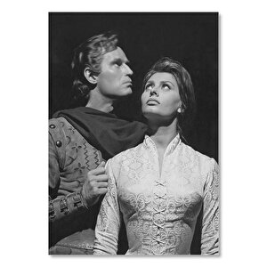 Ahşap Tablo Sophia Loren Ve Charlton Heston 25x35 cm