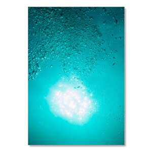 Ahşap Tablo Sualtından Kabarcıklar Ve Güneş Işıklarının Görünüşü 25x35 cm