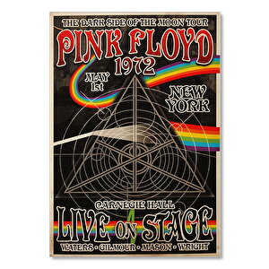 Ahşap Tablo Pink Floyd 1972 Konser Afişi 50x70 cm