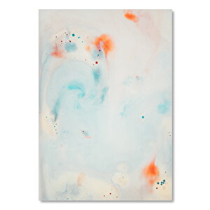 Ahşap Tablo Beyaz Kağıt Üzerinde Suluboya Püskürtme Desen 25x35 cm