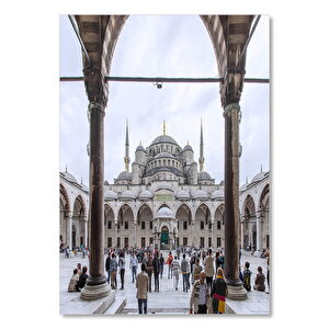Ahşap Tablo Sultanahmet Camii Avlu Görünüm 25x35 cm