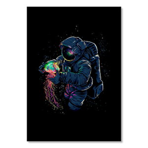 Ahşap Tablo Uzay Arkaplan Astronot 25x35 cm