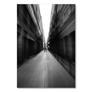 Ahşap Tablo Dar Sokakta İnsanlar Uzun Pozlama 35x50 cm