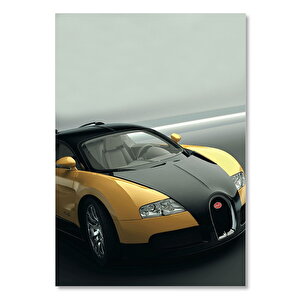 Ahşap Tablo Sarı Siyah Bugatti Veyron Eb 164 50x70 cm