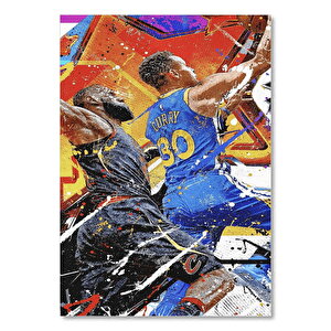 Ahşap Tablo Nba Oyuncuları Curry Manşet Atışı 25x35 cm