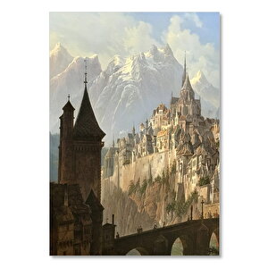 Ahşap Tablo Alpler Ve Şatolar 25x35 cm