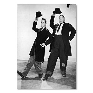 Ahşap Tablo Laurel Hardy Filmde Dans 25x35 cm