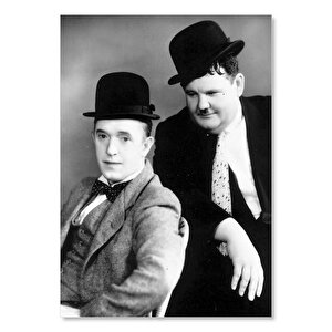 Ahşap Tablo Arthur Stanley Jefferson Ve Oliver Hardy 50x70 cm