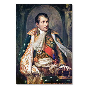 Ahşap Tablo Napoleon Bonaparte Tahtta Tacı İle 35x50 cm