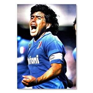 Ahşap Tablo Maradona Napoli Takımı Kaptanı 25x35 cm