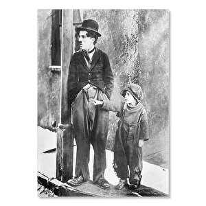 Ahşap Tablo Charlie Chaplin Ve Jackie Coogan The Kid'de 35x50 cm