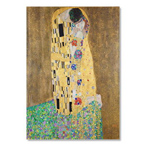Ahşap Tablo Gustav Klimt Öpücük Tablosu 50x70 cm
