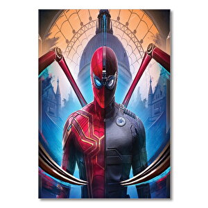 Ahşap Tablo Spider-man Evden Uzakta Demir Örümcek 25x35 cm