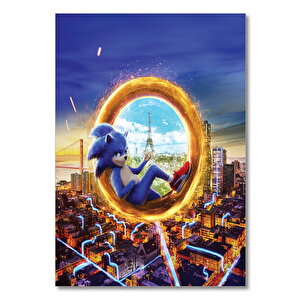 Ahşap Tablo Sonic The Hedgehog Eyfel Kulesi 35x50 cm
