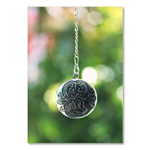 Ahşap Tablo Dalgalı Motif Desenli Kolye 50x70 cm