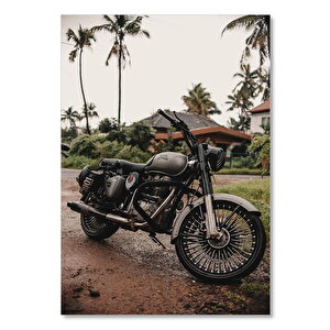 Ahşap Tablo Gri Harley Davidson 50x70 cm