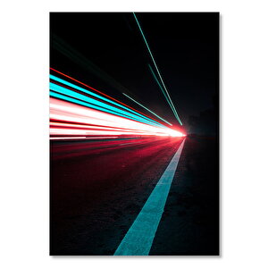 Ahşap Tablo Perspektif Tünel Işıkları 50x70 cm