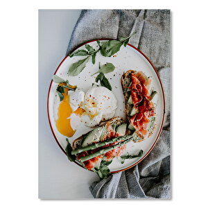 Ahşap Tablo Lezzetli Kahvaltı Tabağı 25x35 cm