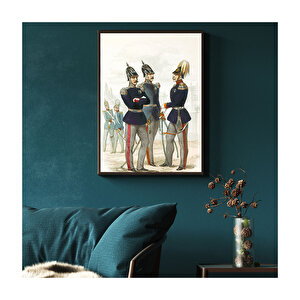 Ahşap Tablo Nostaljik Bıyıklı Askerler 50x70 cm