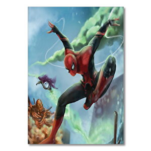 Ahşap Tablo Spider-man Evden Uzakta Artwork 50x70 cm