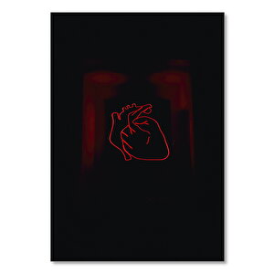 Ahşap Tablo Neon Işık Kalp 25x35 cm