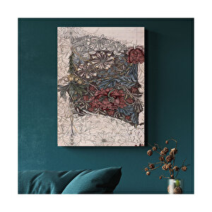 Ahşap Tablo Örgü Motif Dekor Kesiti 50x70 cm