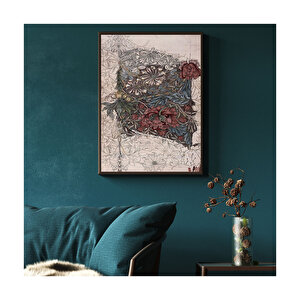 Ahşap Tablo Örgü Motif Dekor Kesiti 50x70 cm