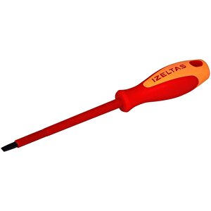 İzeltaş Elektrikçi İzoleli Düz Uçlu Tornavida, 1000 V, Sarı/kırmızı, 5.5 X 125 Mm 4140175512