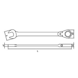 İzeltaş Mafsallı Cırcır Kombine Anahtar 13mm 0345020013