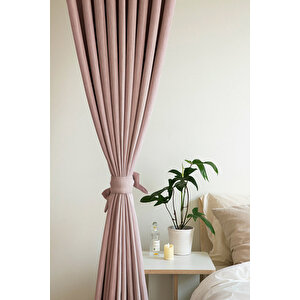 Kadife Görünümlü Fon Perde Pudra 250x250 cm 