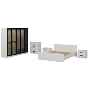 Kale190 Yatak Odası Set 84 Beyaz Cam Kapak