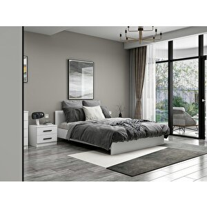 Kale190 Yatak Odası Set 85 Beyaz Cam Kapak 190 cm